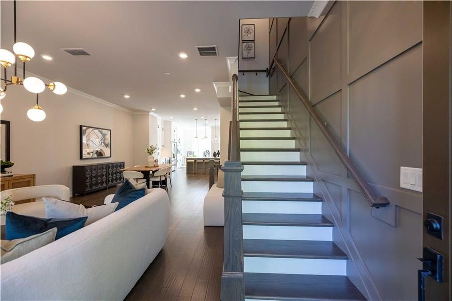 A view from the front door of the home. *Please note that pictures shown are of the Jacobsen II floorplan but they are not of the actual home listed.