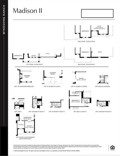 This amazing home features elevation B, the optional slider at family, study 2, bed & bath 5 plus so much more!