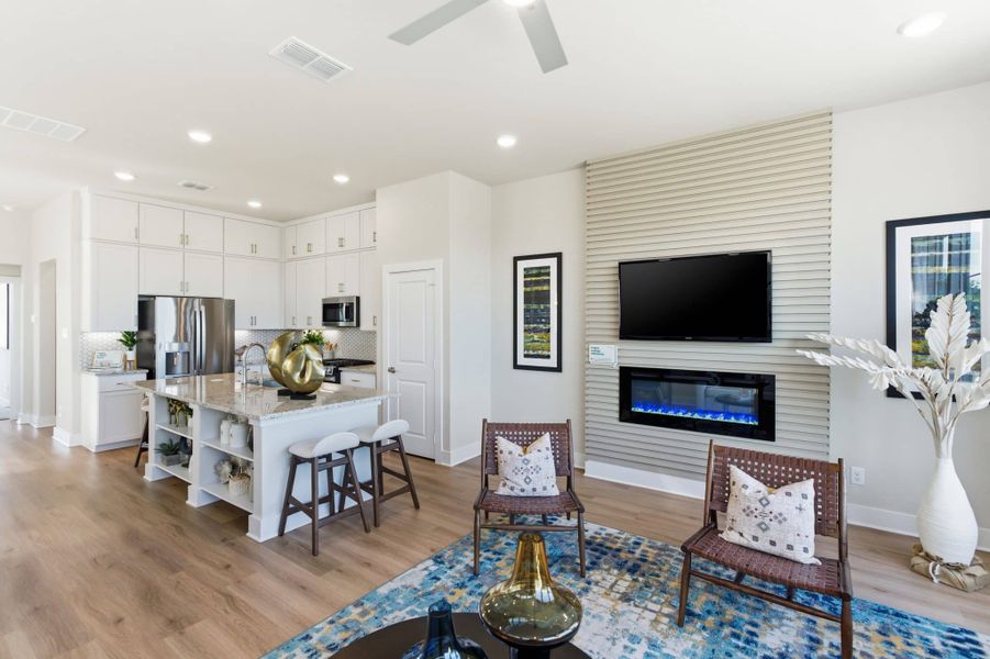 Furnished interior view inside a new home in Rose Hill, San Antonio (Image 16). Furnished interior view inside a new home in Rose Hill, San Antonio (Image 16).