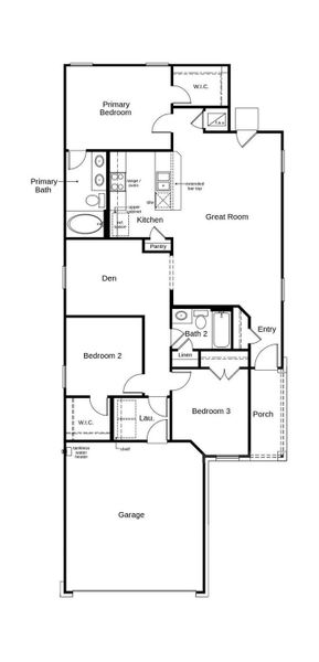 This floor plan features 3 bedrooms, 2 full baths and over 1,300 square feet of living space.