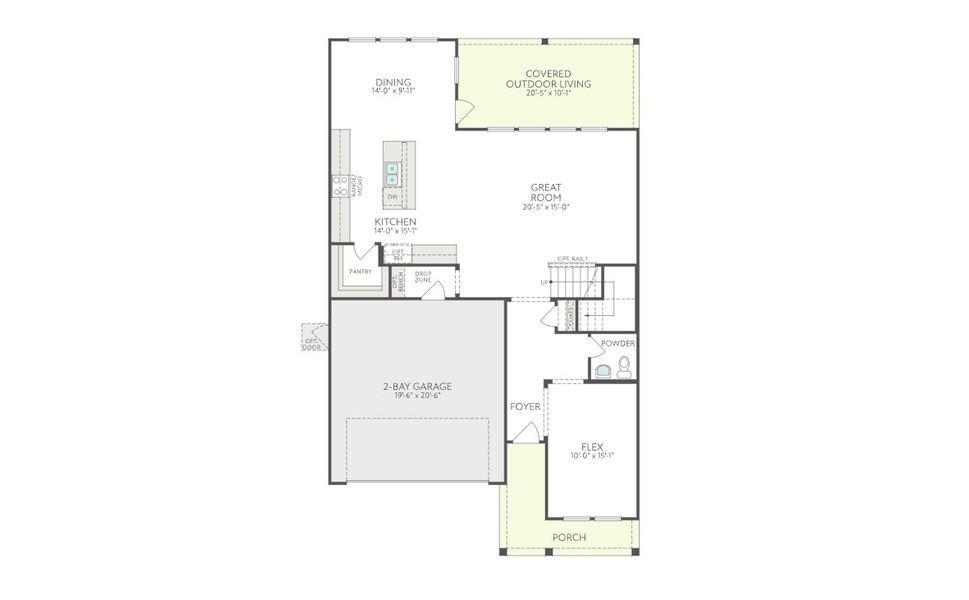 2D floor plan layout for the Magnolia by Tri Pointe Homes in Treeline, Justin, TX (Image 5).
