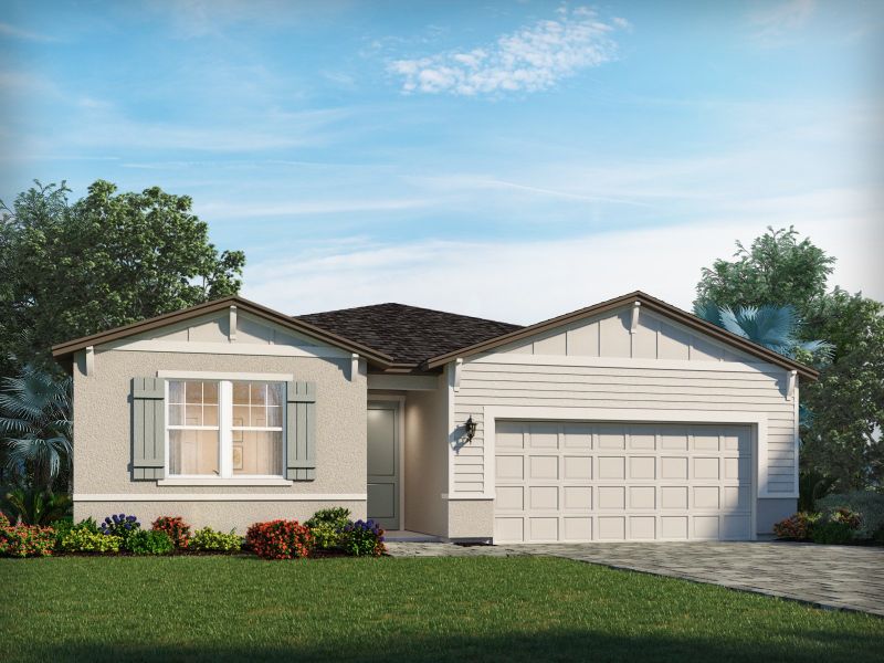 Representative exterior photo of a completed home built from the Modena by Meritage Homes in Ridgehaven - Signature Series, Ormond Beach, FL (Image 10).