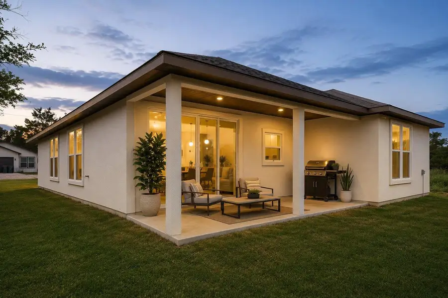 Virtually Staged Covered Patio