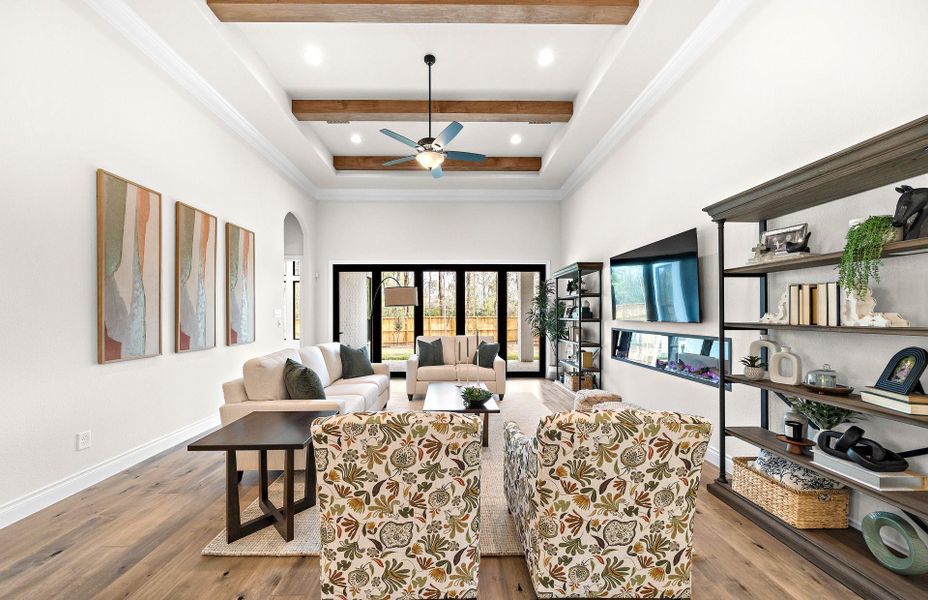 Furnished interior view inside a new home in The Woodlands Hills 65′, Willis (Image 14).