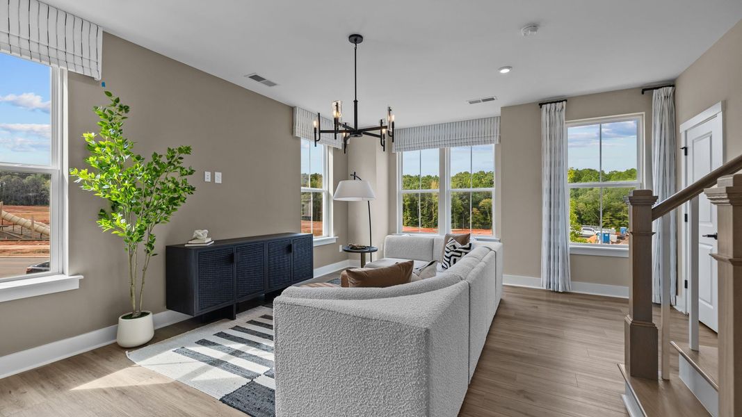 Furnished interior view inside a new home in The River District Townhomes, Charlotte (Image 10).
