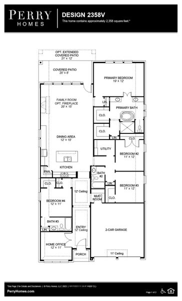 Floor Plan for 2358V