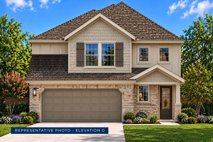 Representative exterior photo of a completed home built from the Washington F by First Texas Homes in Oaklawn, Van Alstyne, TX (Image 10). Representative exterior photo of a completed home built from the Washington F by First Texas Homes in Oaklawn, Van Alstyne, TX (Image 10).
