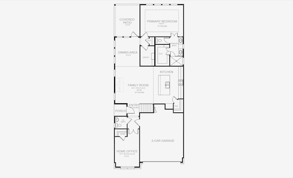 2D floor plan layout for the 2407E by Perry Homes in Santa Rita Ranch 40', Liberty Hill, TX (Image 3). 2D floor plan layout for the 2407E by Perry Homes in Santa Rita Ranch 40', Liberty Hill, TX (Image 3).