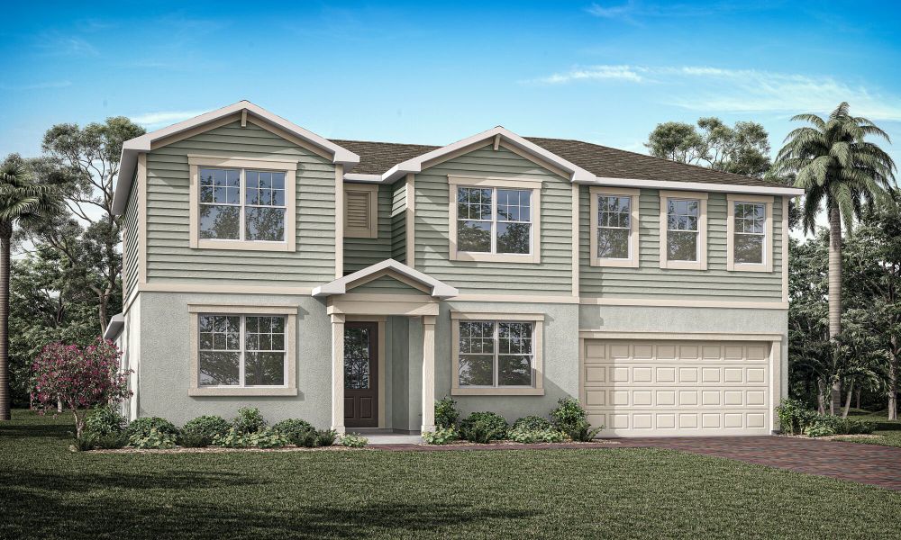 Representative exterior photo of a completed home built from the Azalea by Mattamy Homes in Meridian Parks, Orlando, FL (Image 16).