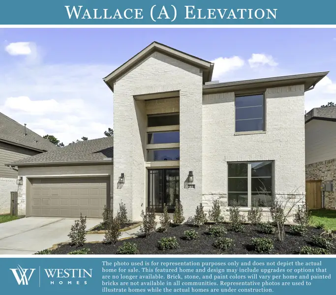 Front exterior of a new home in Bridgeland, Cypress, TX, highlighting curb appeal (Image 1). Front exterior of a new home in Bridgeland, Cypress, TX, highlighting curb appeal (Image 1).