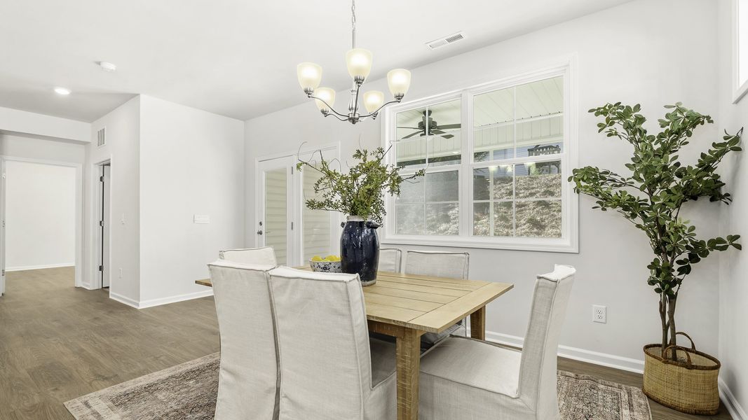 Furnished interior view inside a new home in The Villas at Kinsley, Jamestown (Image 9).