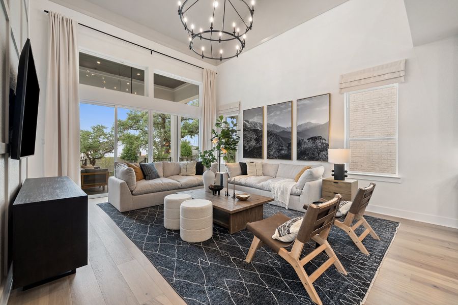 Representative furnished interior of a home built from the Linden by Tri Pointe Homes in Wolf Ranch, Georgetown (Image 26).