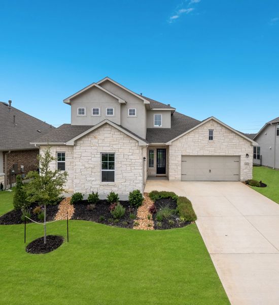 Representative exterior photo of a completed home built from the Gruene by Scott Felder Homes in Esperanza, Boerne, TX (Image 13). Representative exterior photo of a completed home built from the Gruene by Scott Felder Homes in Esperanza, Boerne, TX (Image 13).