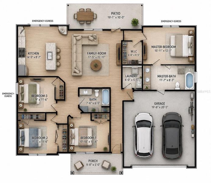 2D floor plan layout of this home in , Weeki Wachee, FL (Image 4).