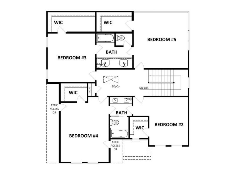 2D floor plan layout of this home in Livingstone Park, Kennesaw, GA (Image 6).