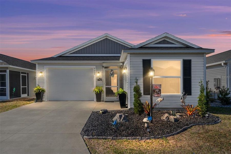 Front exterior of a new home in , The Villages, FL, highlighting curb appeal (Image 24). Front exterior of a new home in , The Villages, FL, highlighting curb appeal (Image 24).