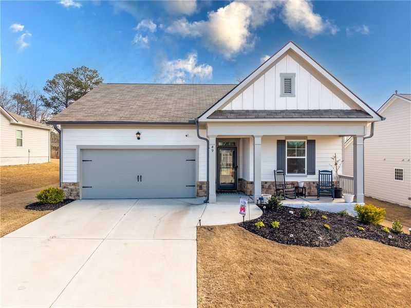 Front exterior of a new home in Lost Creek, Dallas, GA, highlighting curb appeal (Image 26).