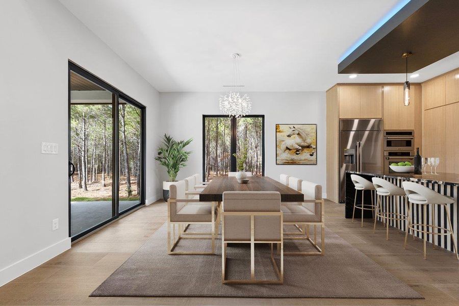 Virtually staged Dining room Virtually staged Dining room