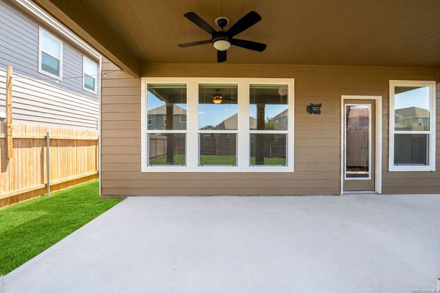 Exterior details and patio area of a home in Berry Springs, Georgetown (Image 24).