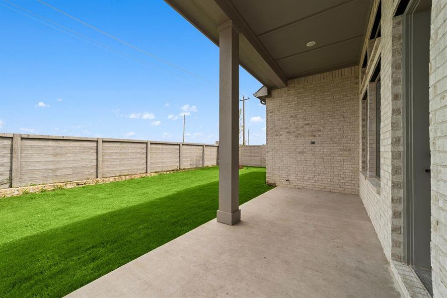 Exterior details and patio area of a home in Painted Tree - Classic Series, McKinney (Image 3). Exterior details and patio area of a home in Painted Tree - Classic Series, McKinney (Image 3).