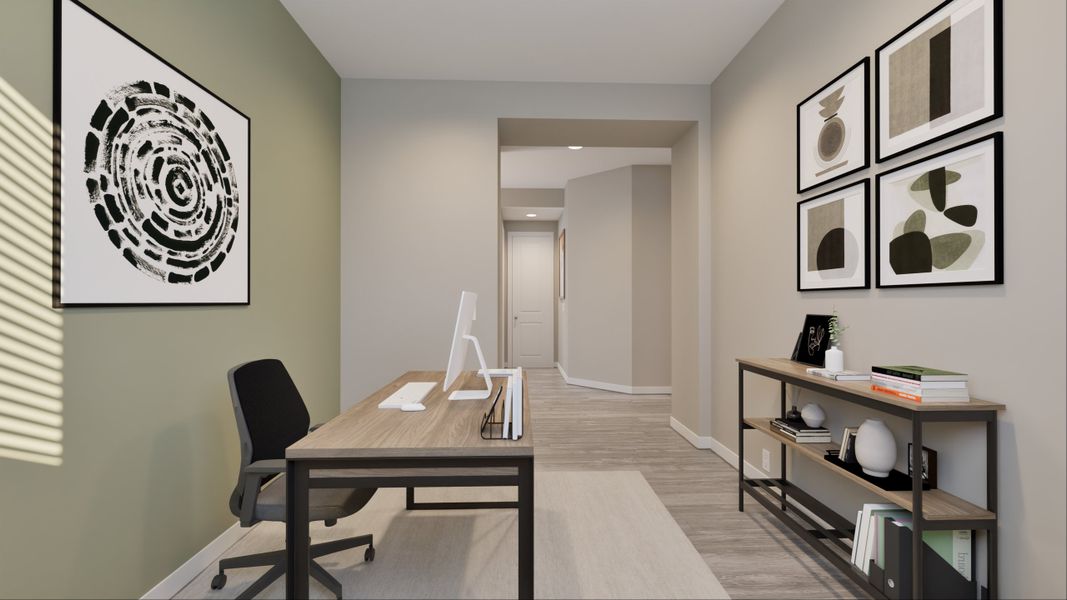 Representative furnished interior of a home built from the Austin by Tricoast Homes in Sunterra 40, Katy (Image 22).