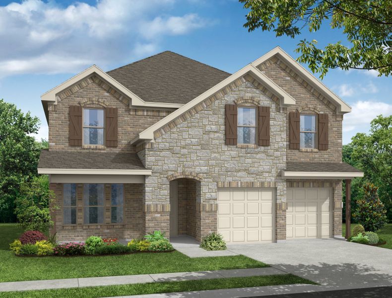 Representative exterior photo of a completed home built from the Preston by Impression Homes in Arcadia Trails, Balch Springs, TX (Image 9). Representative exterior photo of a completed home built from the Preston by Impression Homes in Arcadia Trails, Balch Springs, TX (Image 9).