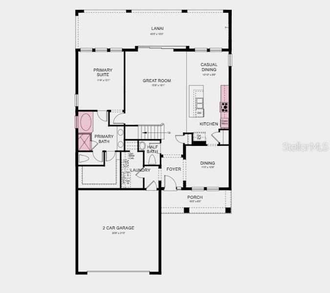 2D floor plan layout of this home in Indigo Creek, Apollo Beach, FL (Image 2). 2D floor plan layout of this home in Indigo Creek, Apollo Beach, FL (Image 2).