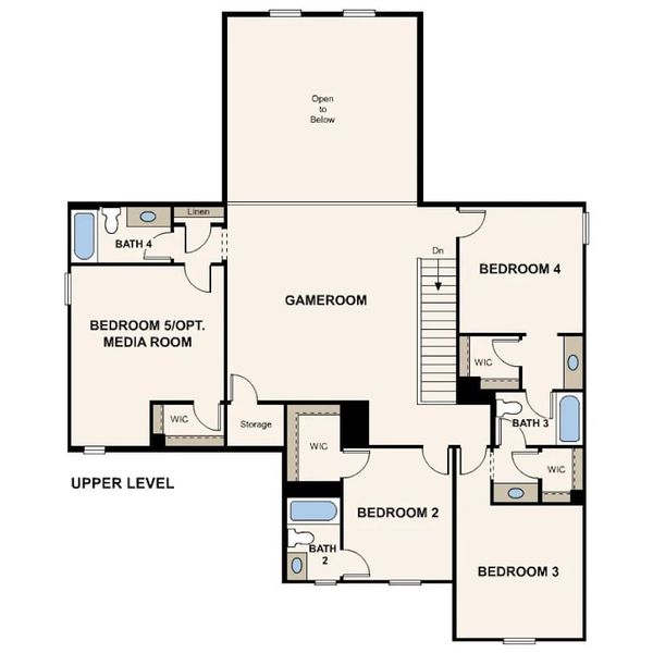 2D floor plan layout for the Hazel by Century Communities in Brookshire Manor, Canton, GA (Image 4).