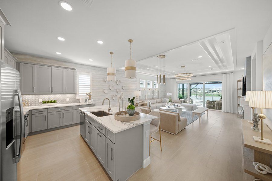 Representative furnished interior of a home built from the Mooring by Homes by Towne in Shellstone at Waterside, Sarasota (Image 8). Representative furnished interior of a home built from the Mooring by Homes by Towne in Shellstone at Waterside, Sarasota (Image 8).