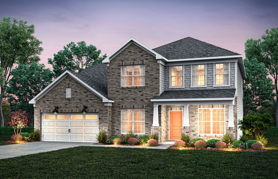Front exterior of a new home in Parkside Crossing, Charlotte, NC, highlighting curb appeal (Image 20).