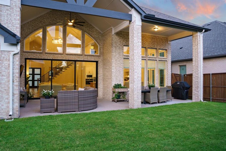 Golden Hour Glow - As the sun sets, the patio transforms into a cozy, ambient space—ideal for evening conversations and winding down. Golden Hour Glow - As the sun sets, the patio transforms into a cozy, ambient space—ideal for evening conversations and winding down.