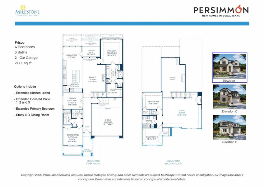 2D floor plan layout of this home in Persimmon, Buda, TX (Image 4).