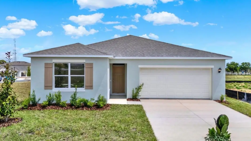 Representative exterior photo of a completed home built from the Lakeside by D.R. Horton in Travis Landing, Kissimmee, FL (Image 1). Representative exterior photo of a completed home built from the Lakeside by D.R. Horton in Travis Landing, Kissimmee, FL (Image 1).