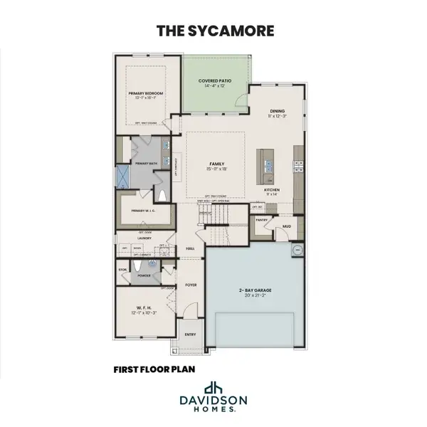 2D floor plan layout for the The Sycamore B by Davidson Homes LLC in Parks at Foster Crossing, Anna, TX (Image 3).