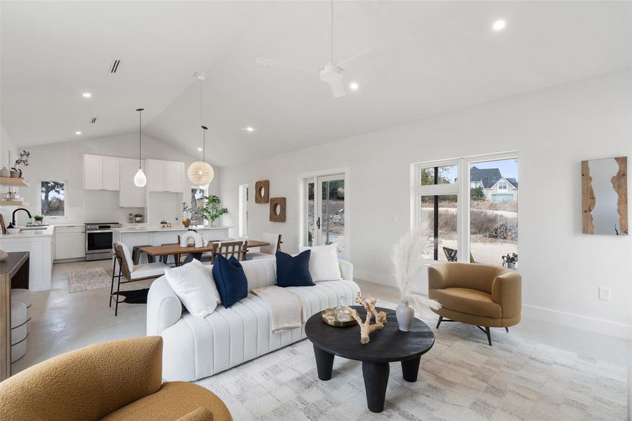 Furnished interior view inside a new home in , Wimberley (Image 29).