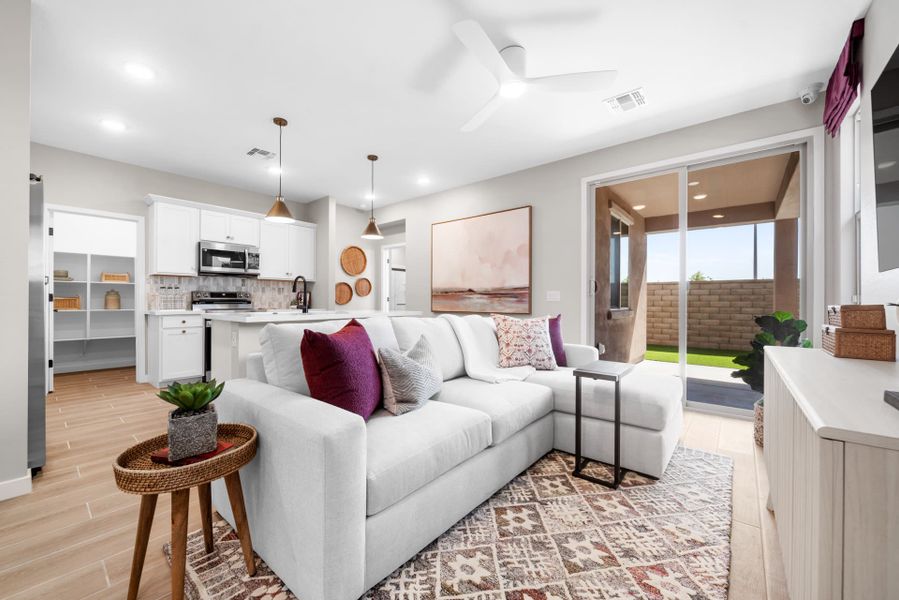 Great Room | Terraza Model Home | Mira Vista at Victory in Buckeye, AZ by Landsea Homes