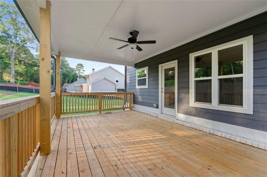 Exterior details and patio area of a home in Steeplechase, Hoschton (Image 3).