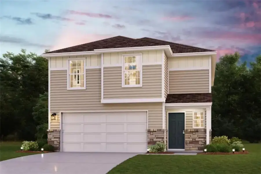 Front exterior of a new home in , Dalton, GA, highlighting curb appeal (Image 1). Front exterior of a new home in , Dalton, GA, highlighting curb appeal (Image 1).