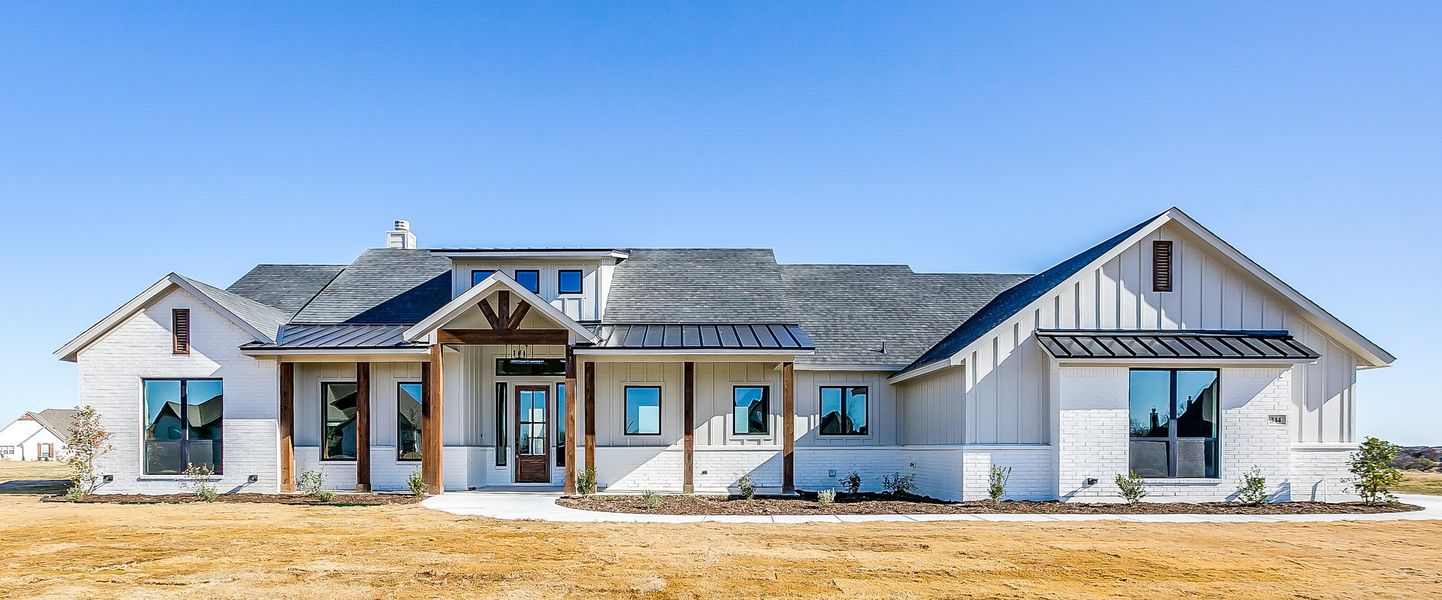 Representative exterior photo of a completed home built from the 2685 by Abba River Homes in Stanford Estates, Springtown, TX (Image 1). Representative exterior photo of a completed home built from the 2685 by Abba River Homes in Stanford Estates, Springtown, TX (Image 1).
