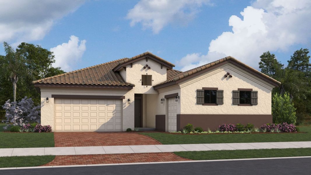 Representative exterior photo of a completed home built from the Sophia by Kolter Homes in Esprit at Avenir, Palm Beach Gardens, FL (Image 26).