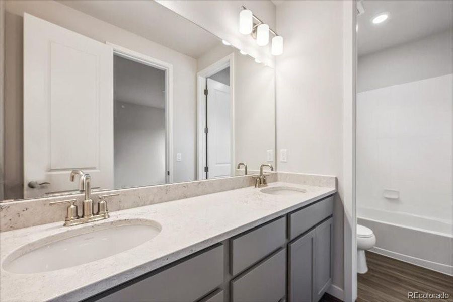 Furnished interior view inside a new home in Prestige Collection at Parkdale Commons, Erie (Image 6). Furnished interior view inside a new home in Prestige Collection at Parkdale Commons, Erie (Image 6).