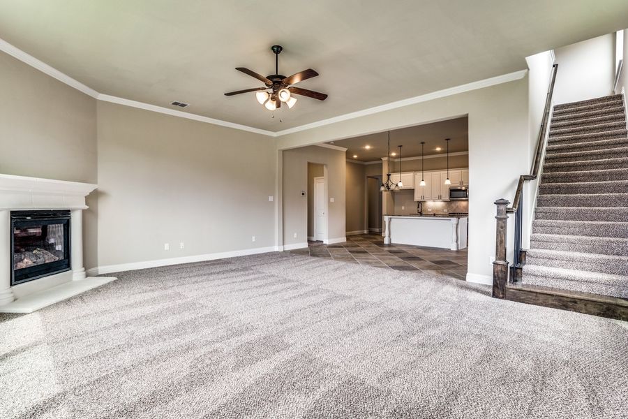 Representative unfurnished interior of a home built from the Kava by Megatel Homes in Bridges of Bear Creek, Austin (Image 5). Representative unfurnished interior of a home built from the Kava by Megatel Homes in Bridges of Bear Creek, Austin (Image 5).