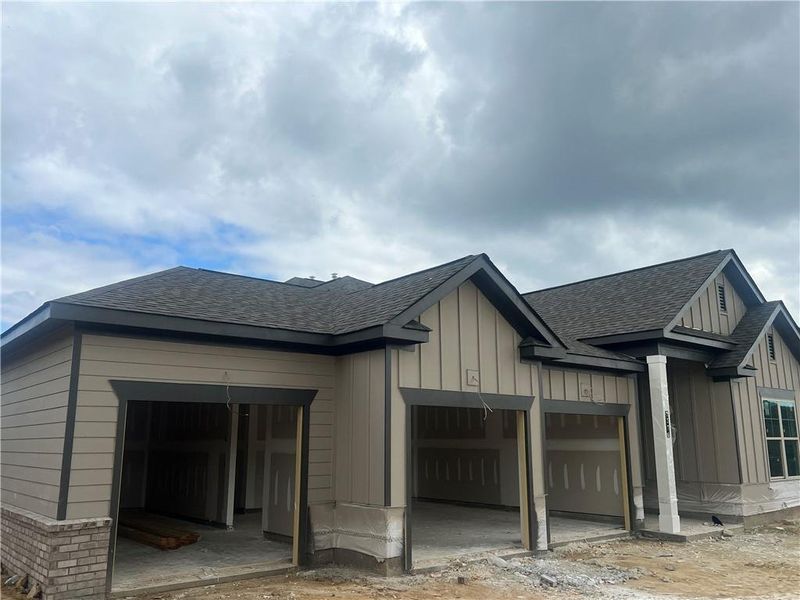 Front exterior of a new home in The Manor at Gainesville Township, Gainesville, GA, highlighting curb appeal (Image 19).