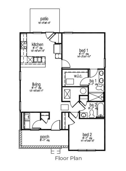 2D floor plan layout for the PERRY by D.R. Horton in North Shore, Summerton, SC (Image 3).