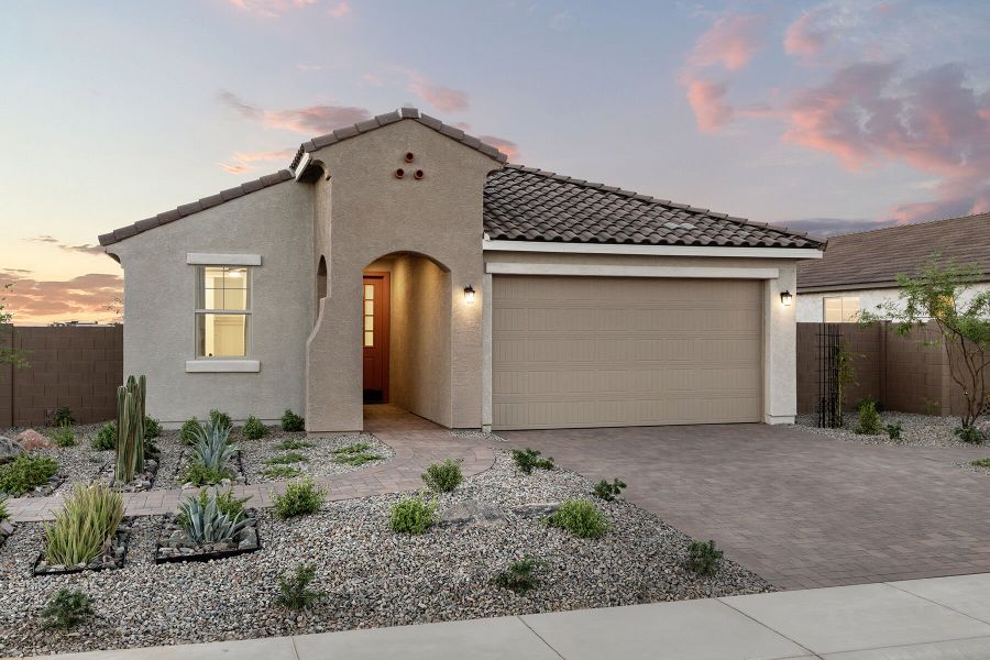 Representative exterior photo of a completed home built from the Brandy by Mattamy Homes in Rosewood Heights, San Tan Valley, AZ (Image 19).