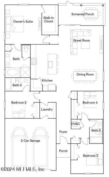 2D floor plan layout of this home in , Green Cove Springs, FL (Image 4).