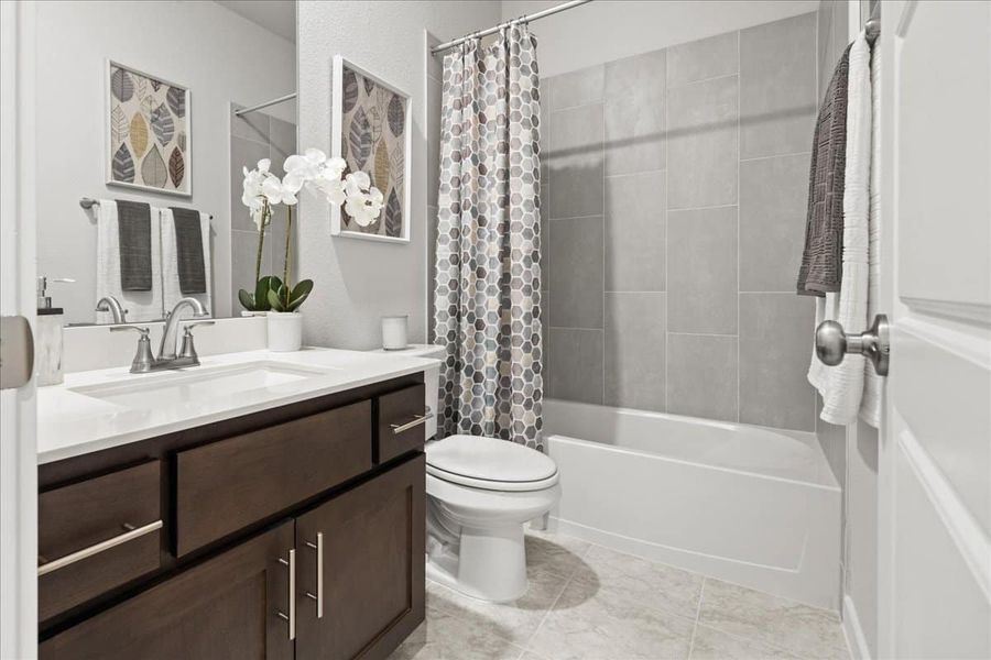 Furnished interior view inside a new home in Trace, San Marcos (Image 24).