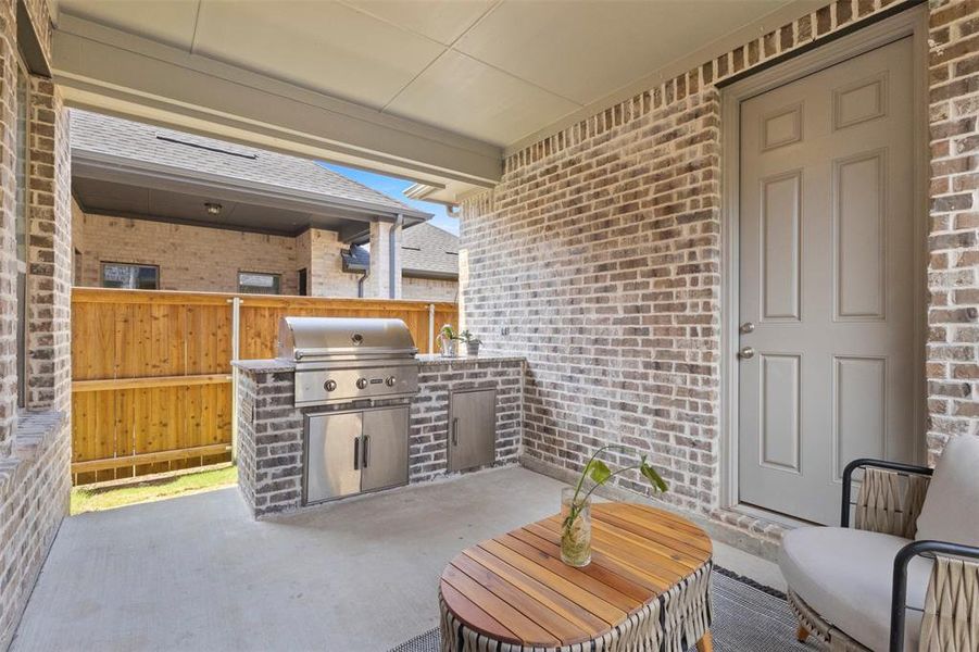 Furnished interior view inside a new home in Mustang Lakes 74', Celina (Image 28).