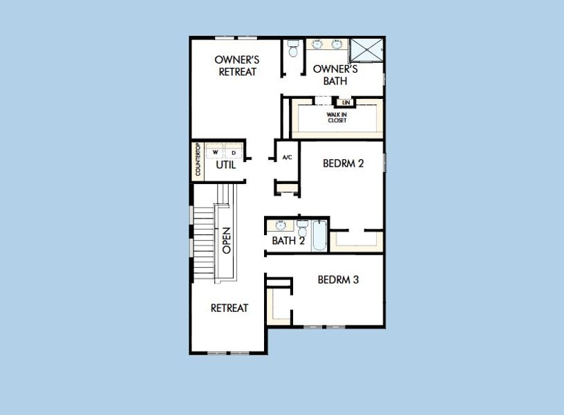 2D floor plan layout for the The Marco by David Weekley Homes in Persimmon Place – Garden Series, Wesley Chapel, FL (Image 4). 2D floor plan layout for the The Marco by David Weekley Homes in Persimmon Place – Garden Series, Wesley Chapel, FL (Image 4).