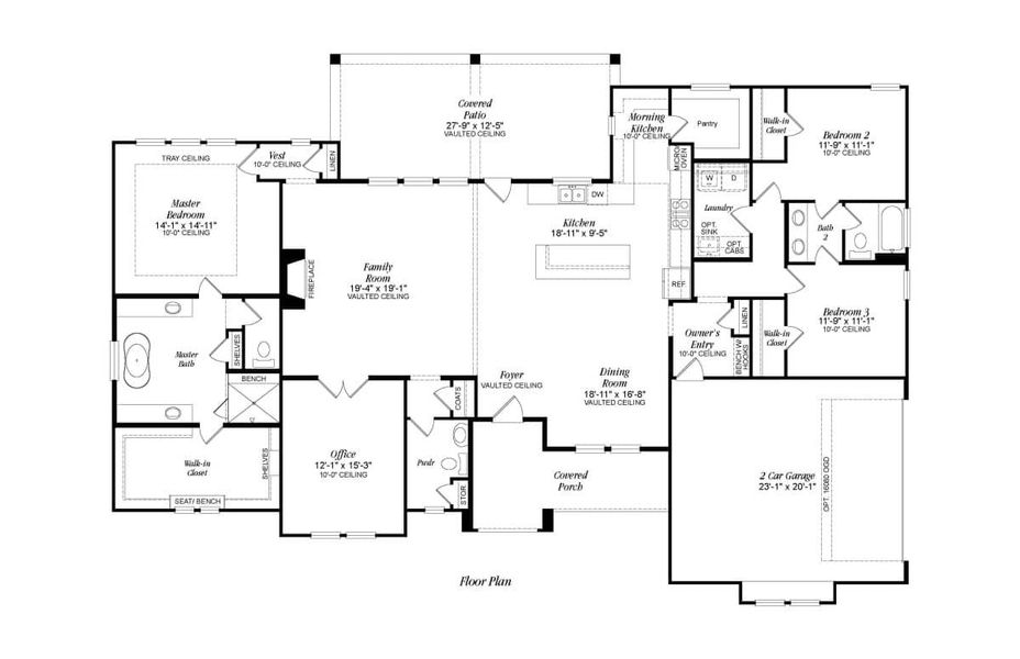 2D floor plan layout for the 2656 by Gracepoint Homes in Kellar Farms, Smithville, TX (Image 3). 2D floor plan layout for the 2656 by Gracepoint Homes in Kellar Farms, Smithville, TX (Image 3).